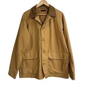 Uniqlo Mens Utility Chore Barn Jacket Brown Corduroy Collar Size M